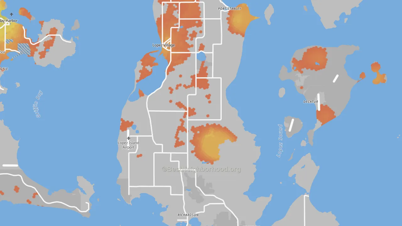 Bike Grade map of 98261, WA