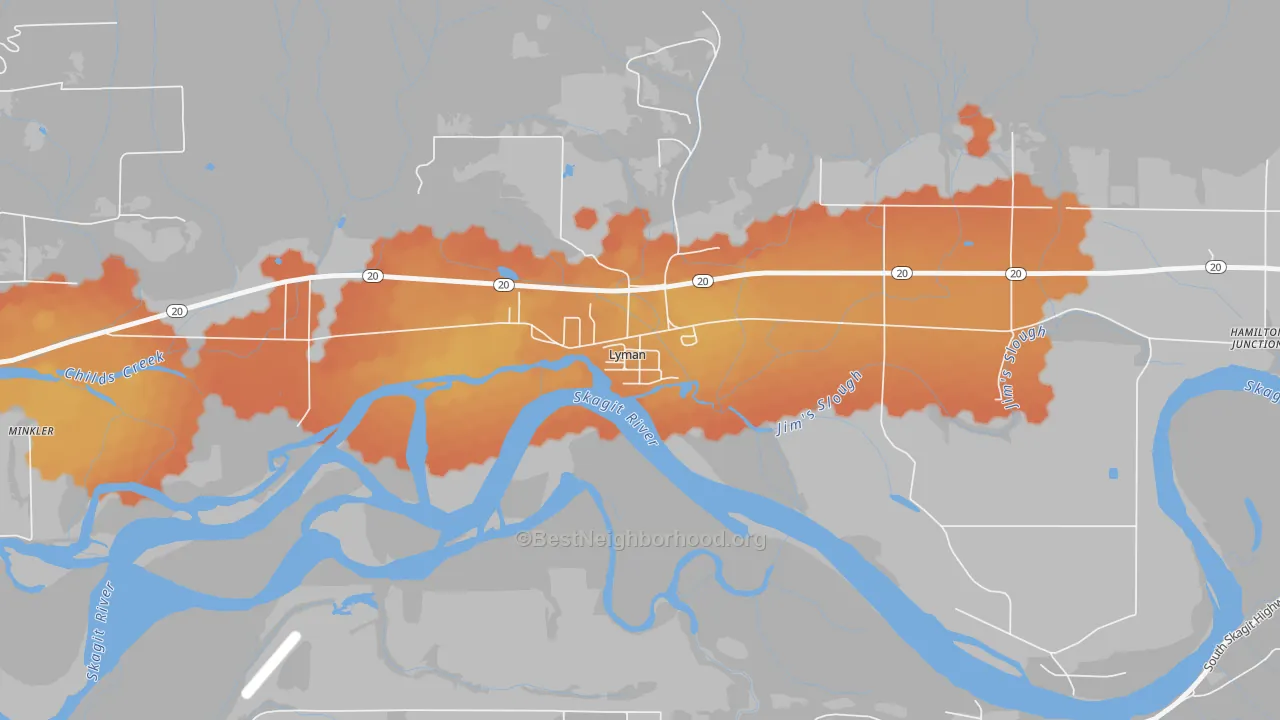 Bike Grade map of 98263, WA