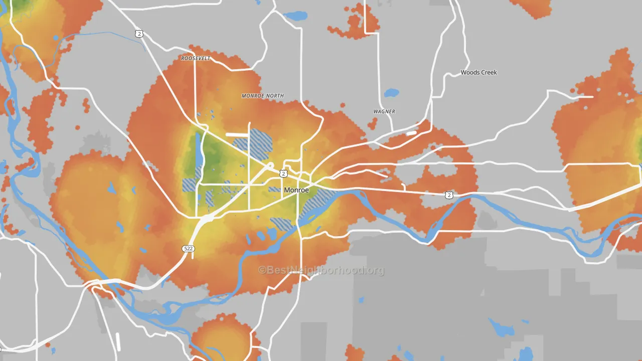 Bike Grade map of 98272, WA