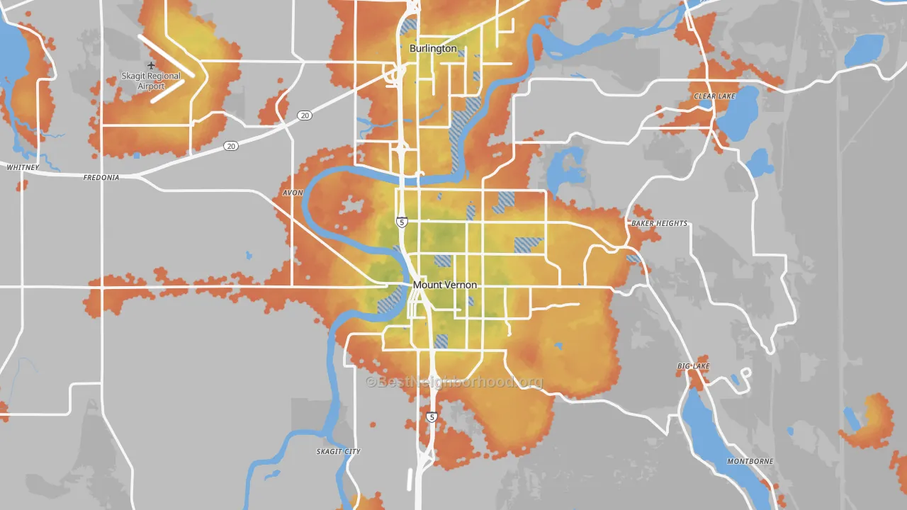 Bike Grade map of 98273, WA