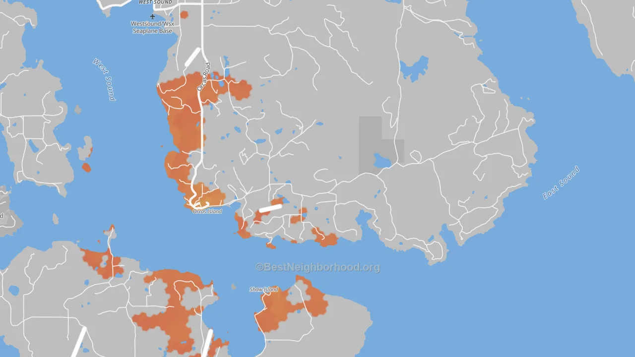Bike Grade map of 98280, WA