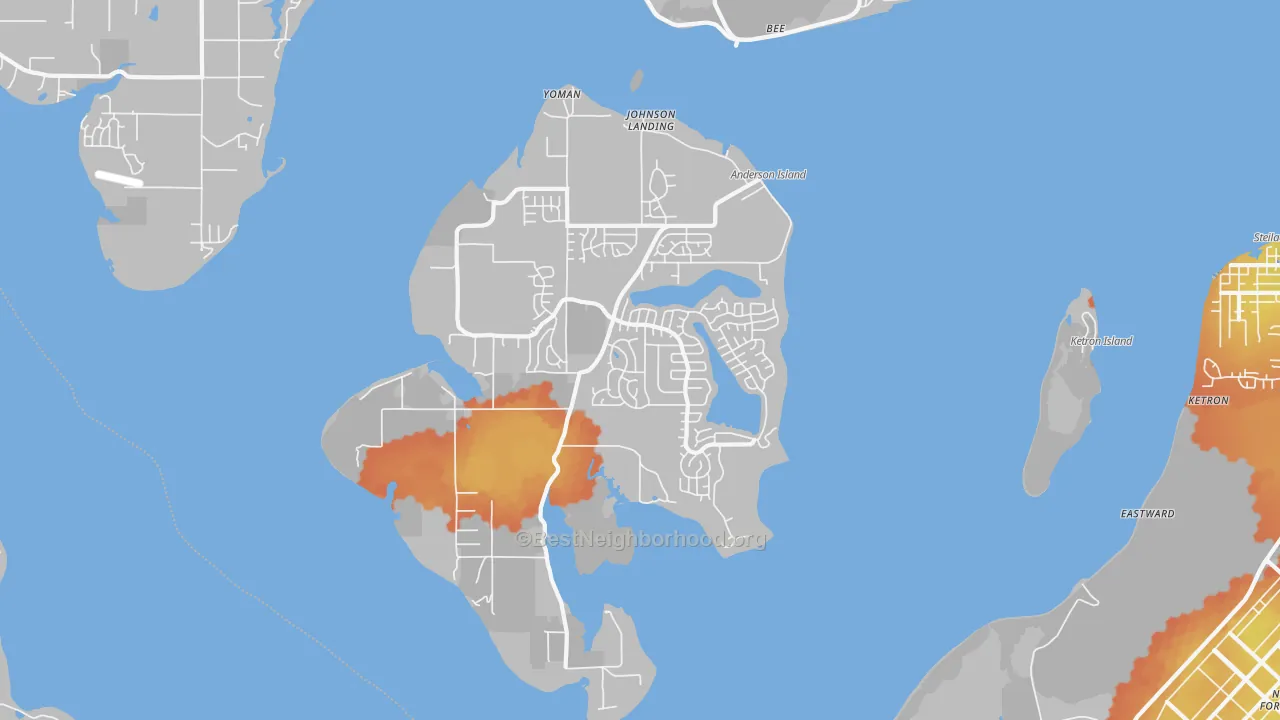 Bike Grade map of 98303, WA