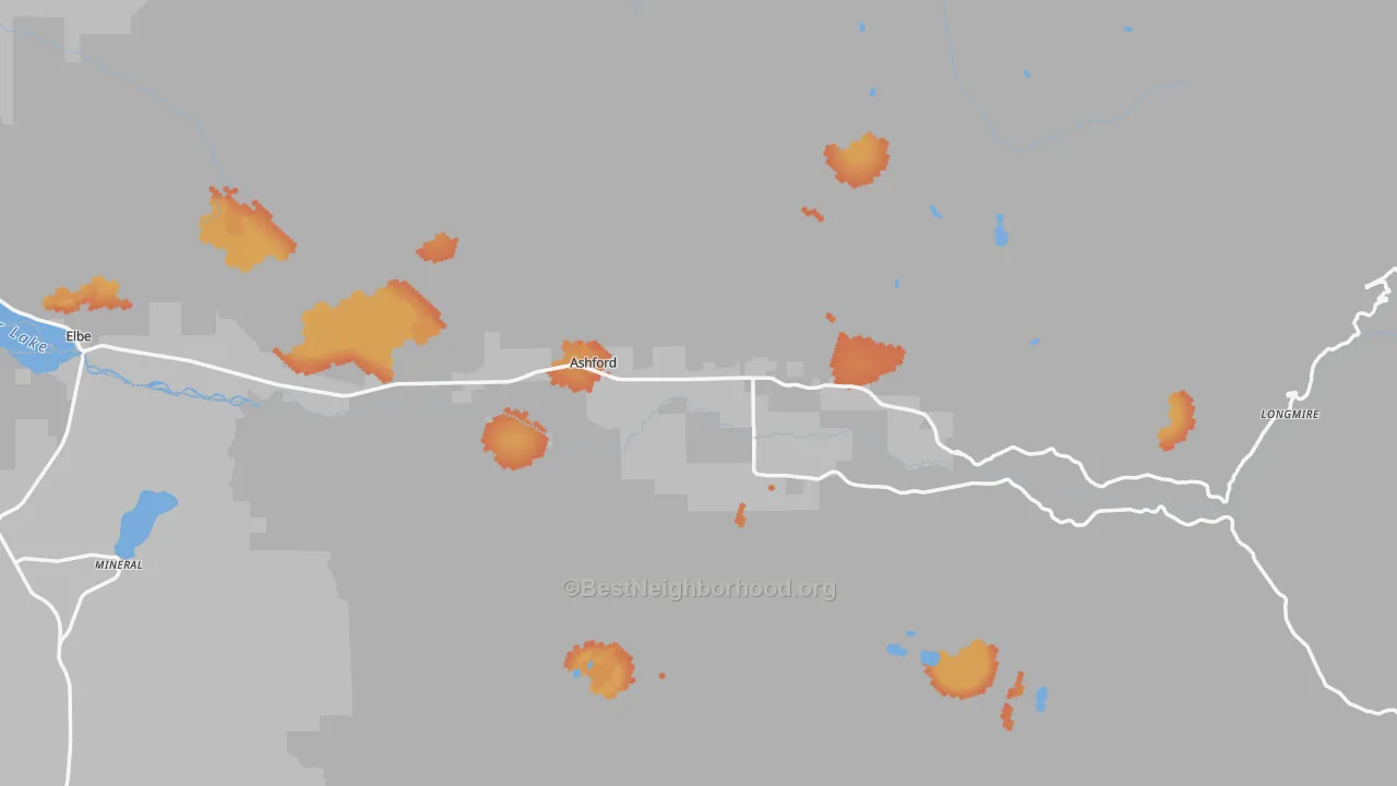 Bike Grade map of 98304, WA