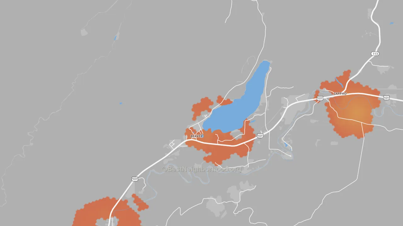 Bike Grade map of 98305, WA