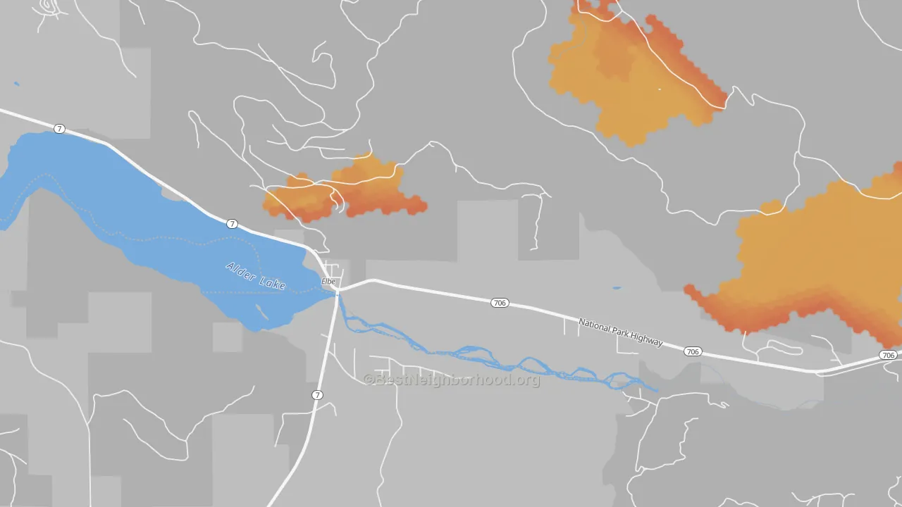 Bike Grade map of 98330, WA