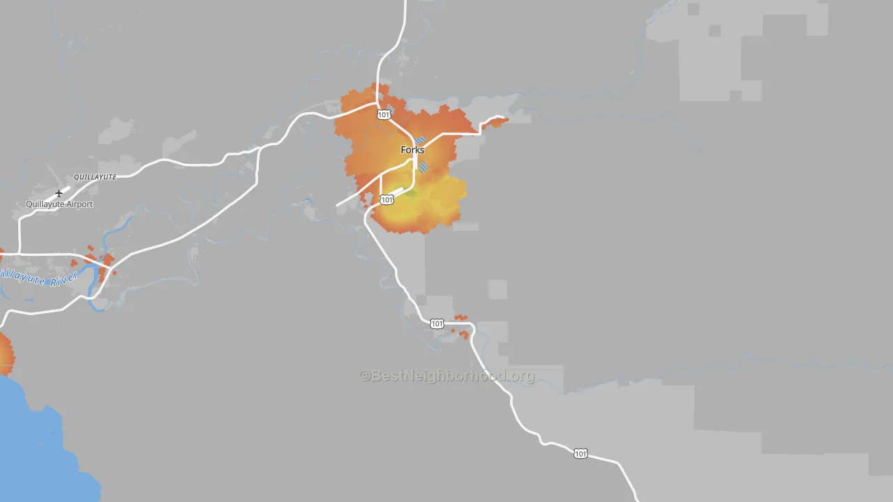 Bike Grade map of 98331, WA