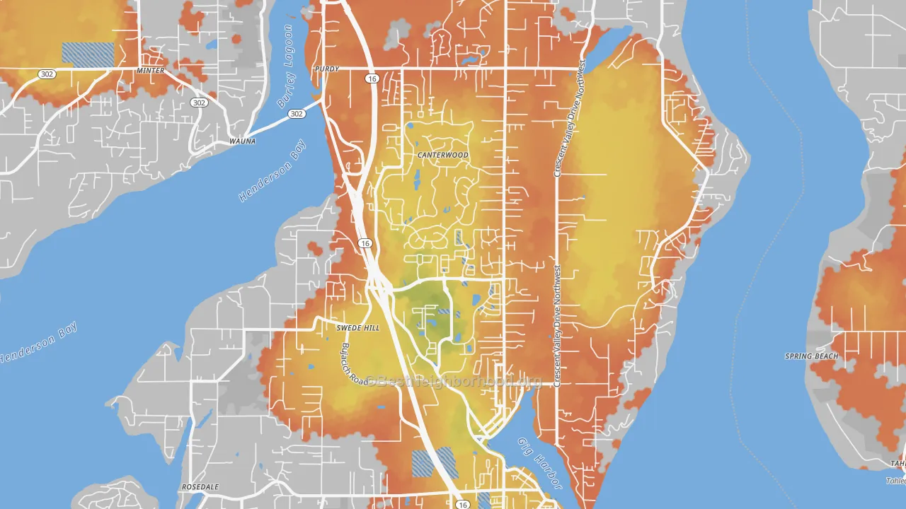 Bike Grade map of 98332, WA