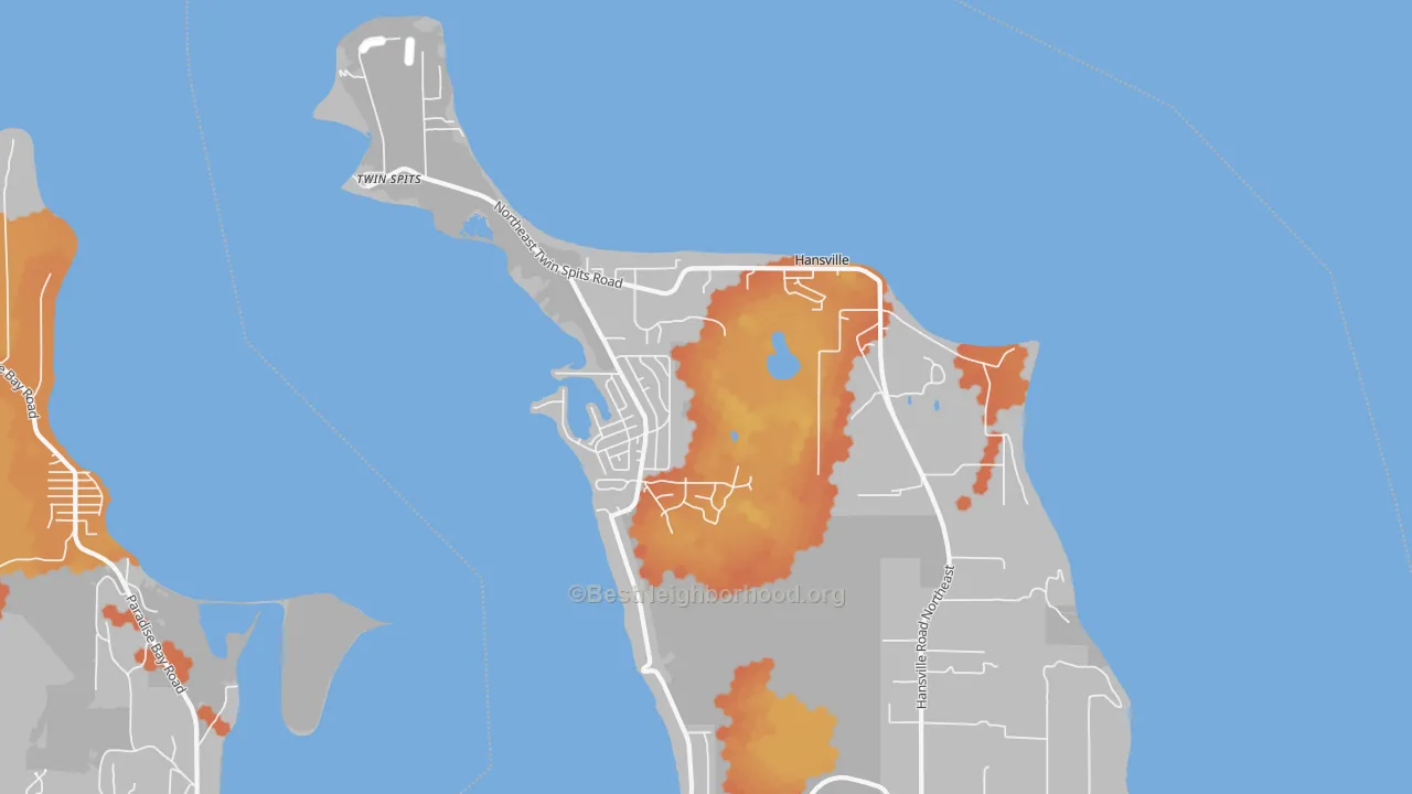 Bike Grade map of 98340, WA