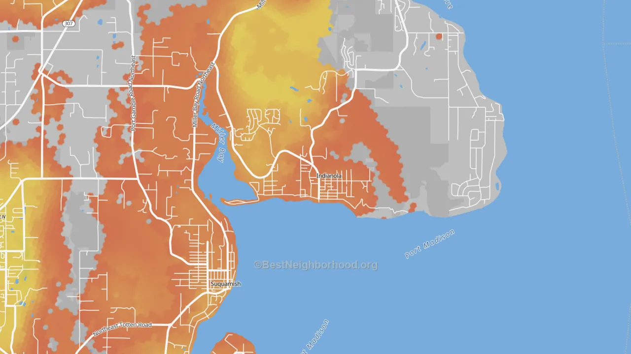 Bike Grade map of 98342, WA