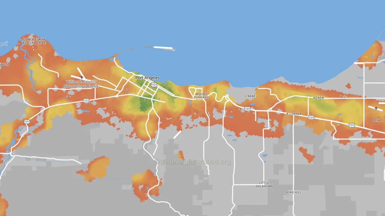 Bike Grade map of 98362, WA