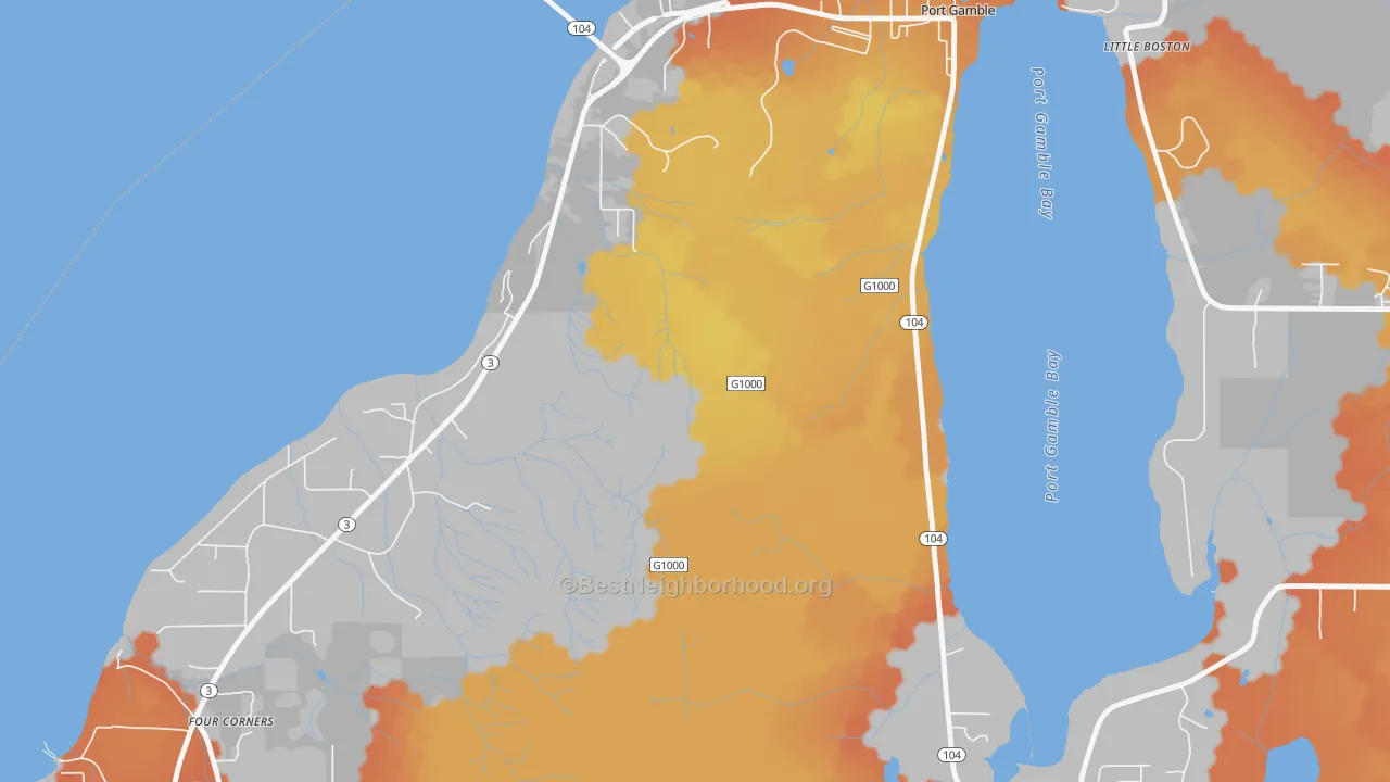 Bike Grade map of 98364, WA