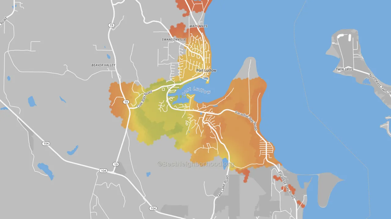 Bike Grade map of 98365, WA