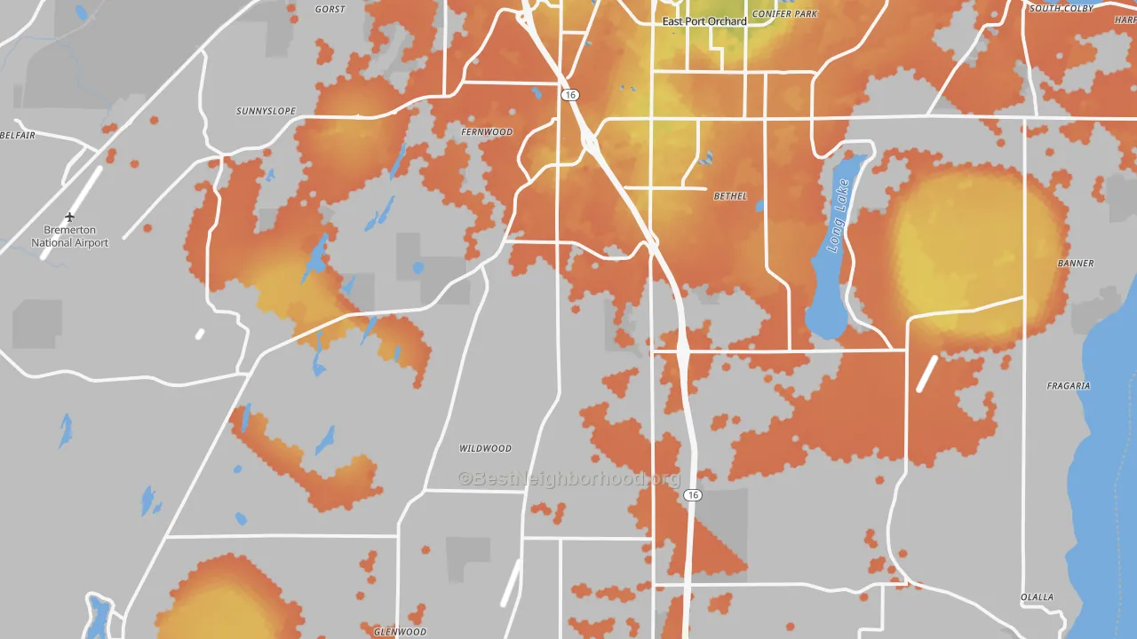 Bike Grade map of 98367, WA