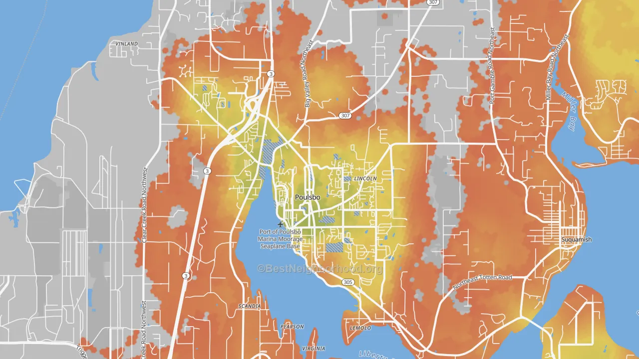 Bike Grade map of 98370, WA