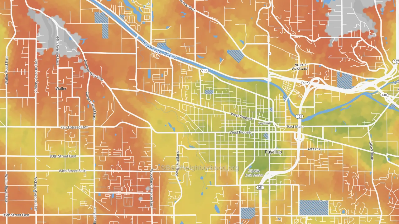 Bike Grade map of 98371, WA