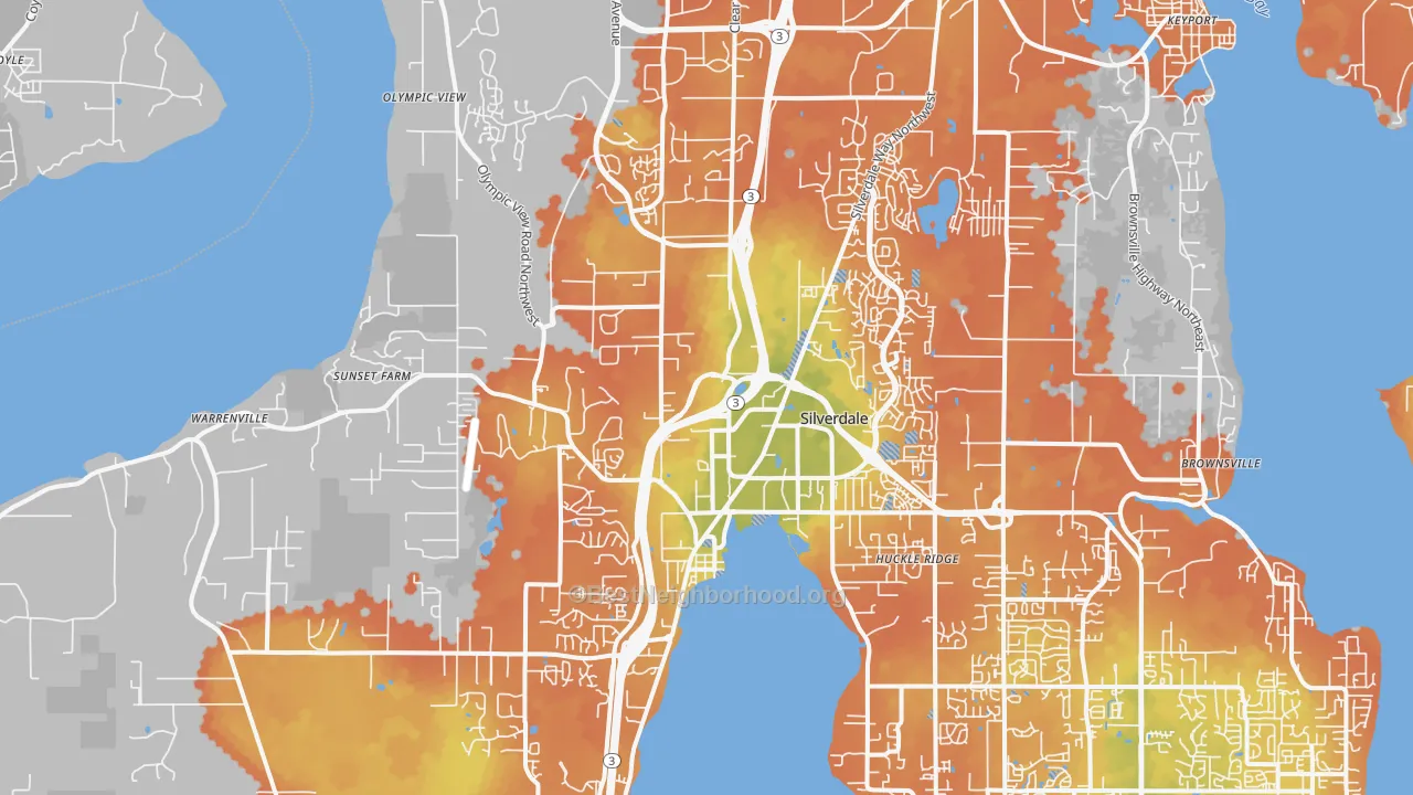 Bike Grade map of 98383, WA