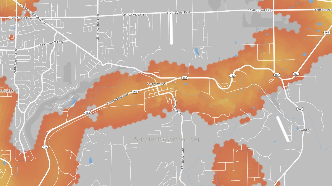 Bike Grade map of 98385, WA