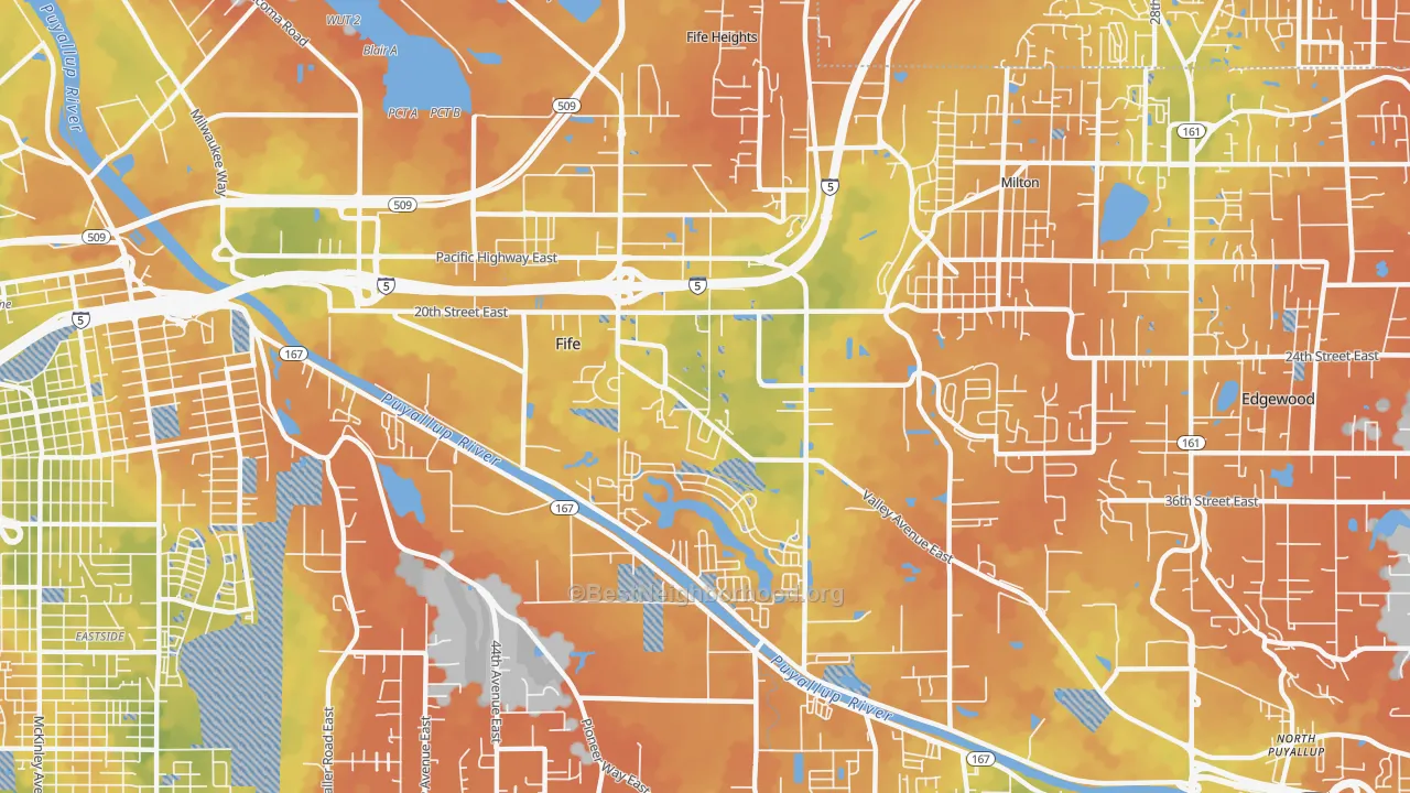 Bike Grade map of 98424, WA