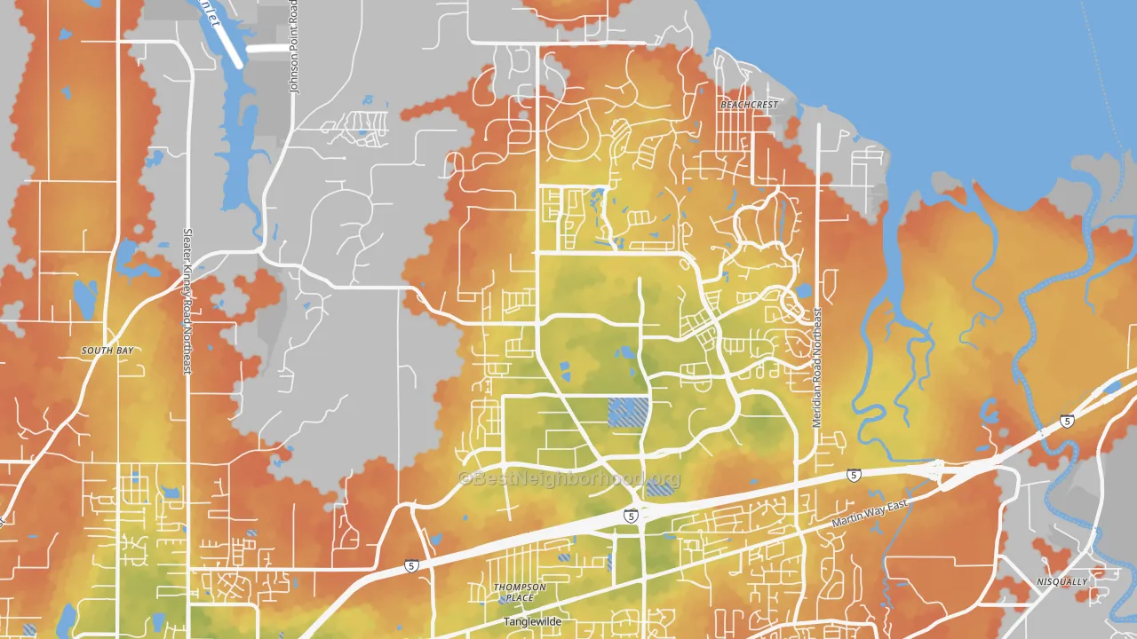 Bike Grade map of 98516, WA