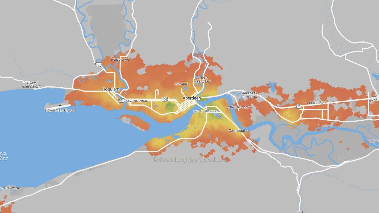 Bike Grade map of 98520, WA