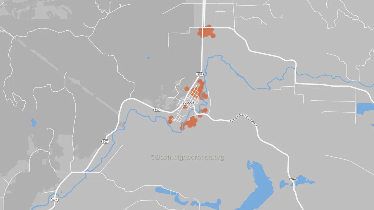 Bike Grade map of 98530, WA