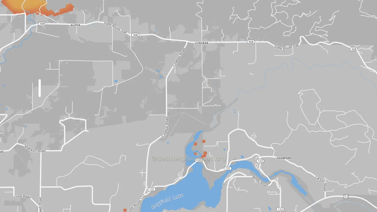 Bike Grade map of 98533, WA