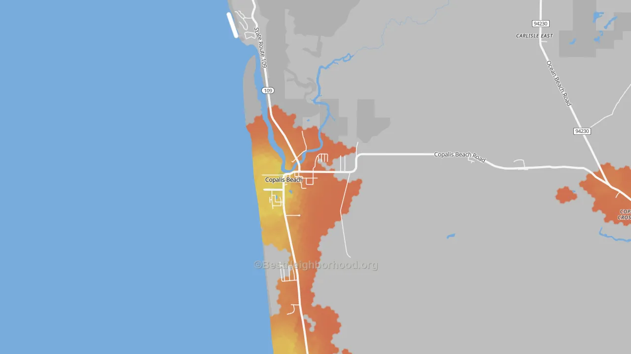 Bike Grade map of 98535, WA