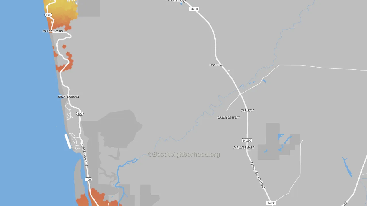 Bike Grade map of 98536, WA