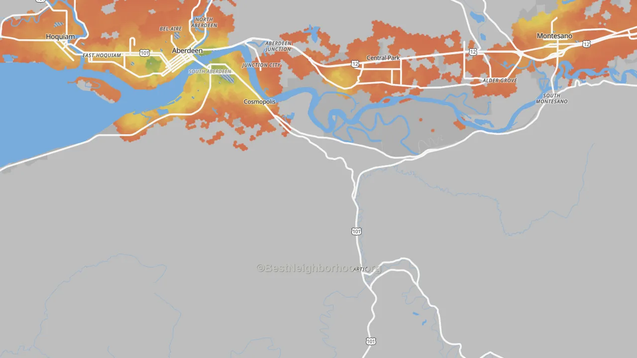Bike Grade map of 98537, WA