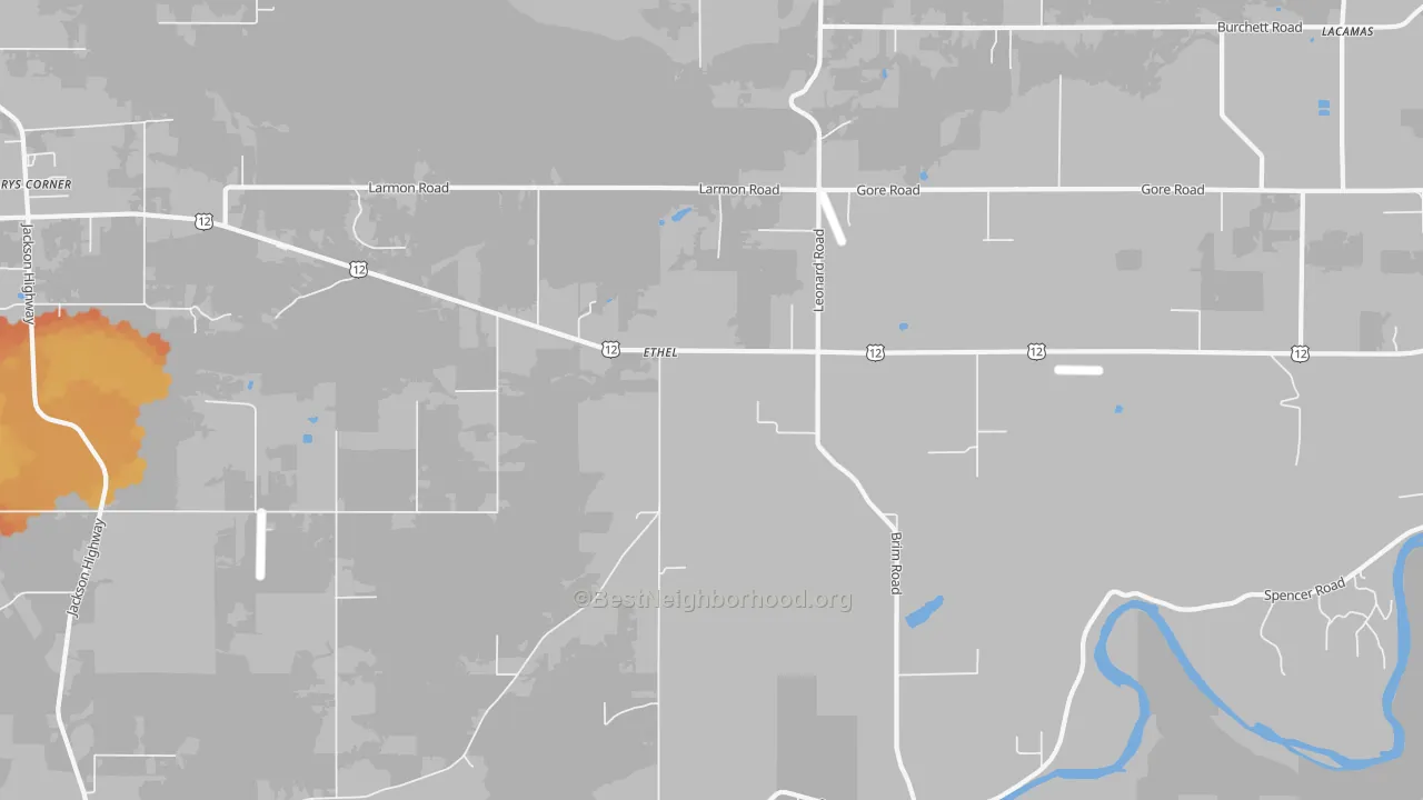 Bike Grade map of 98542, WA