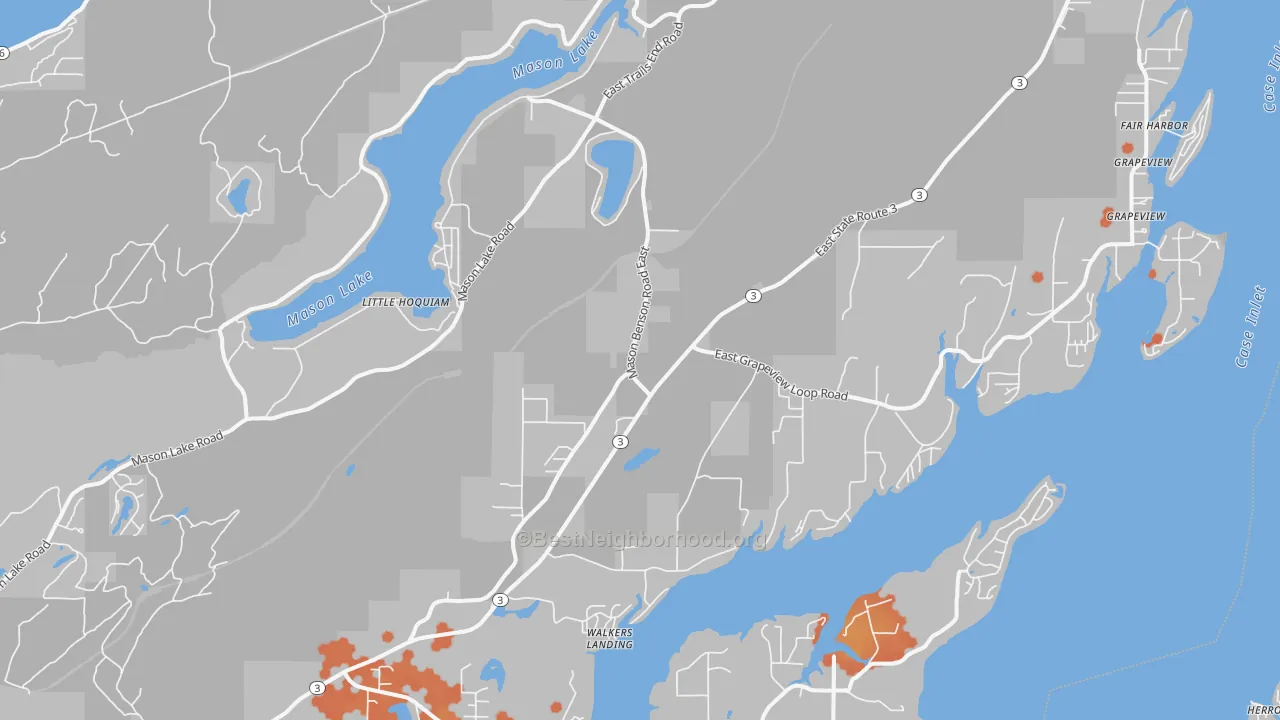 Bike Grade map of 98546, WA