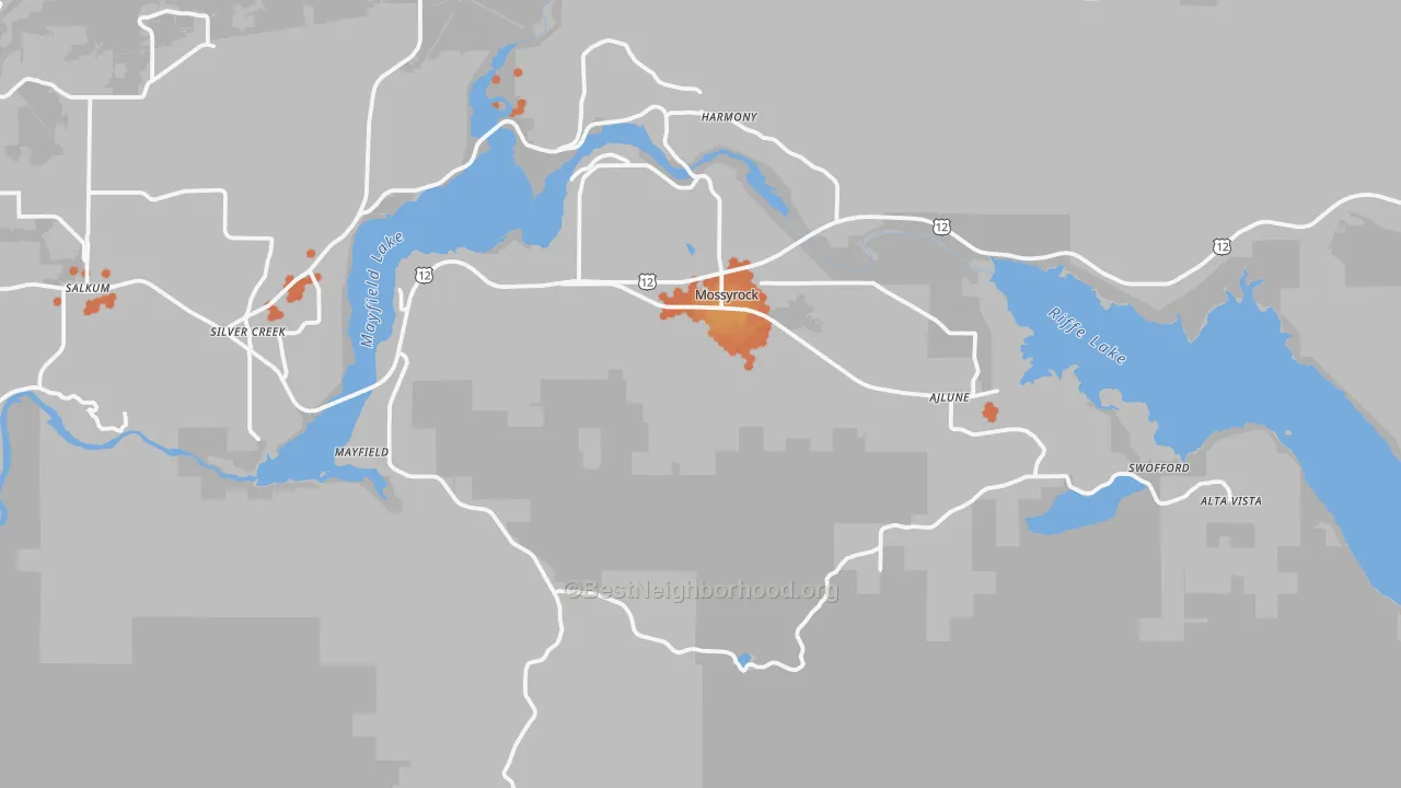 Bike Grade map of 98564, WA