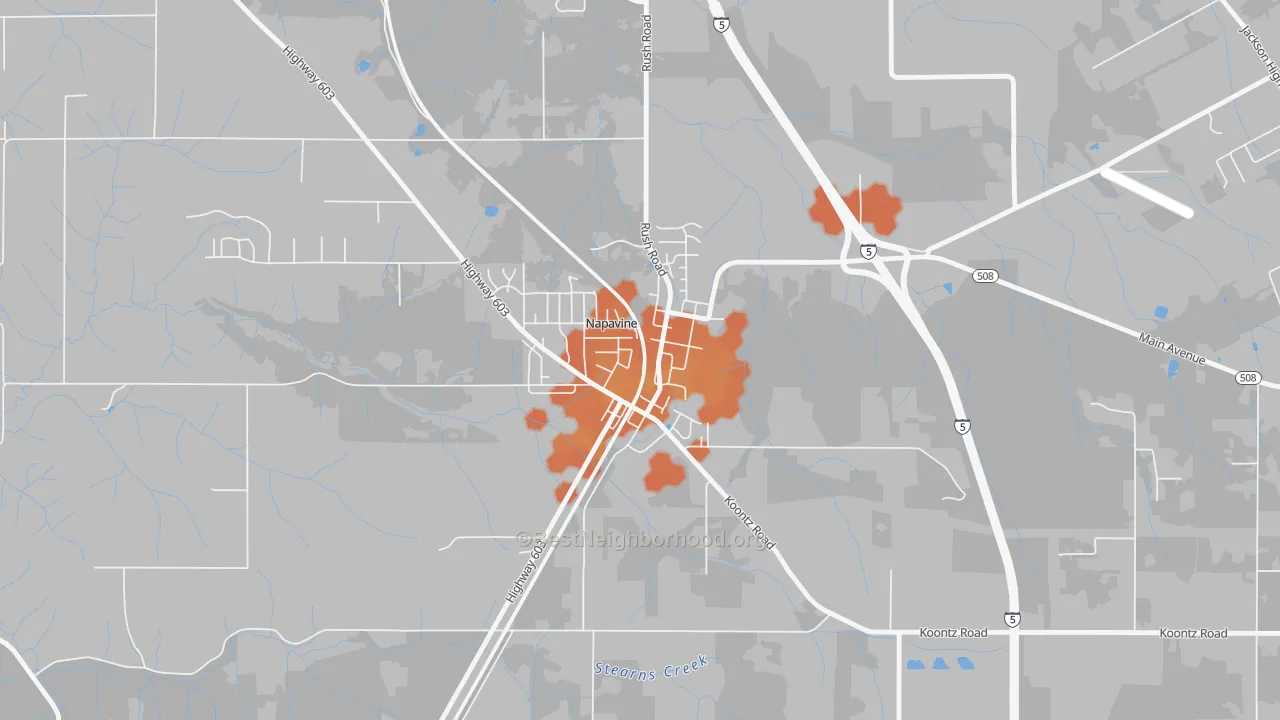 Bike Grade map of 98565, WA
