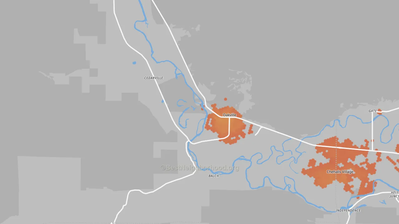Bike Grade map of 98568, WA