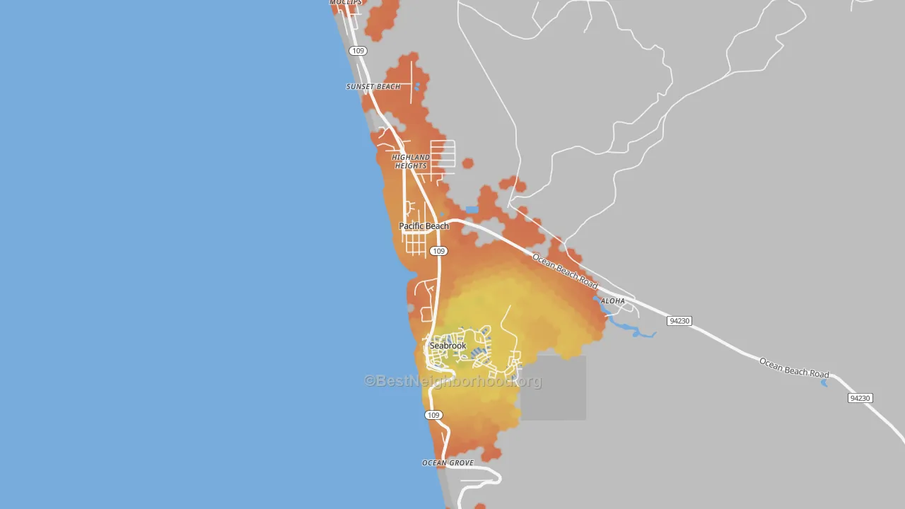 Bike Grade map of 98571, WA