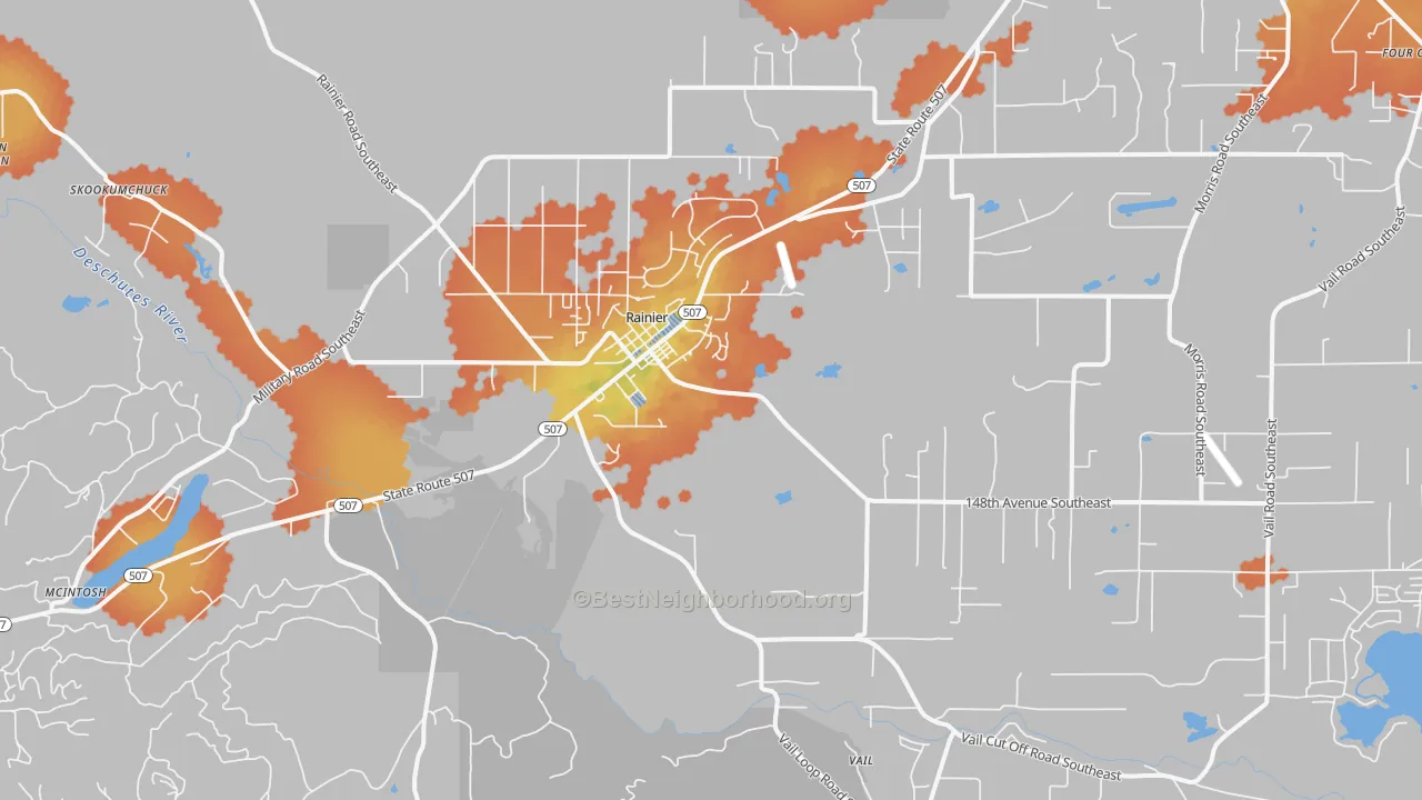 Bike Grade map of 98576, WA
