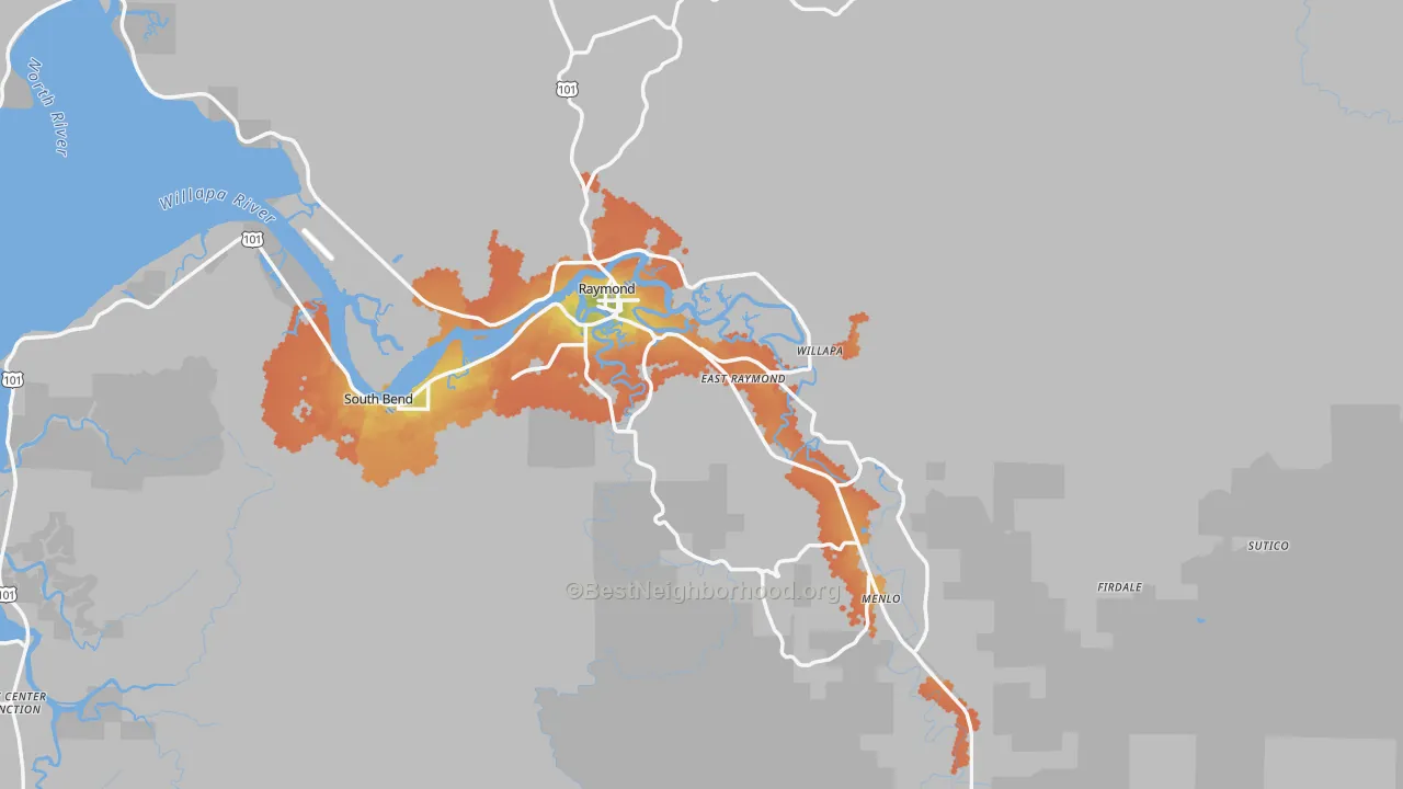 Bike Grade map of 98577, WA