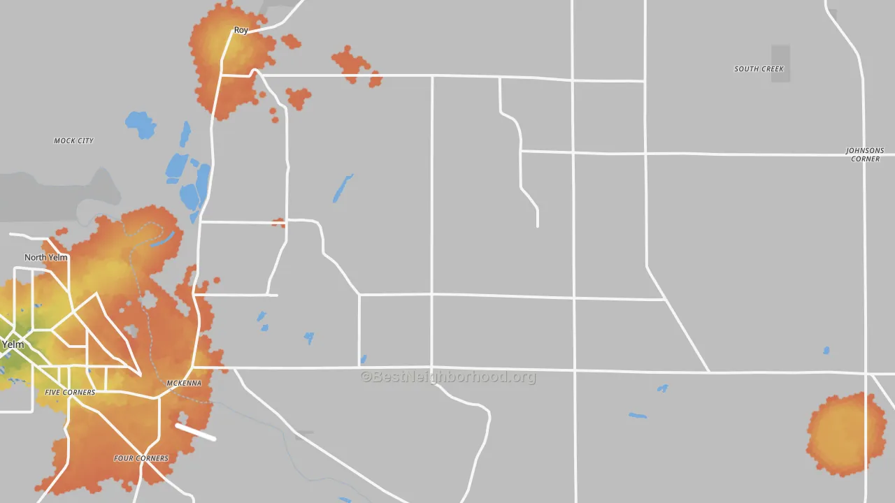 Bike Grade map of 98580, WA