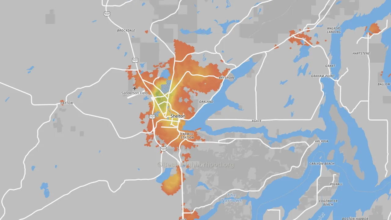 Bike Grade map of 98584, WA