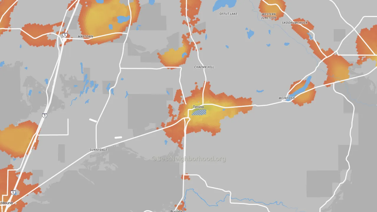 Bike Grade map of 98589, WA