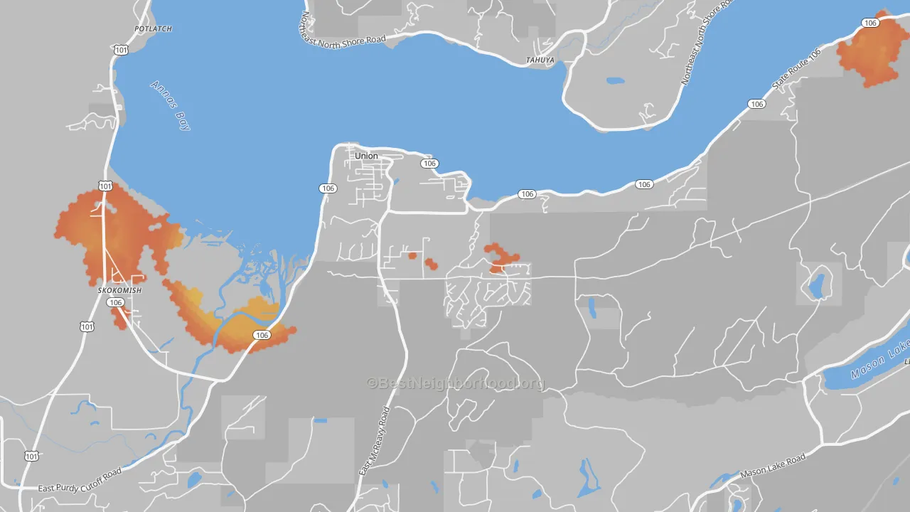 Bike Grade map of 98592, WA