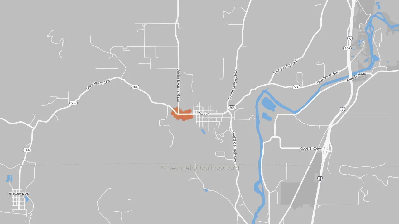 Bike Grade map of 98593, WA