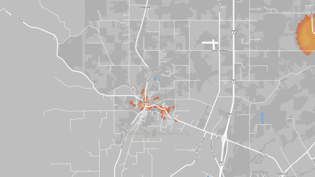 Bike Grade map of 98596, WA