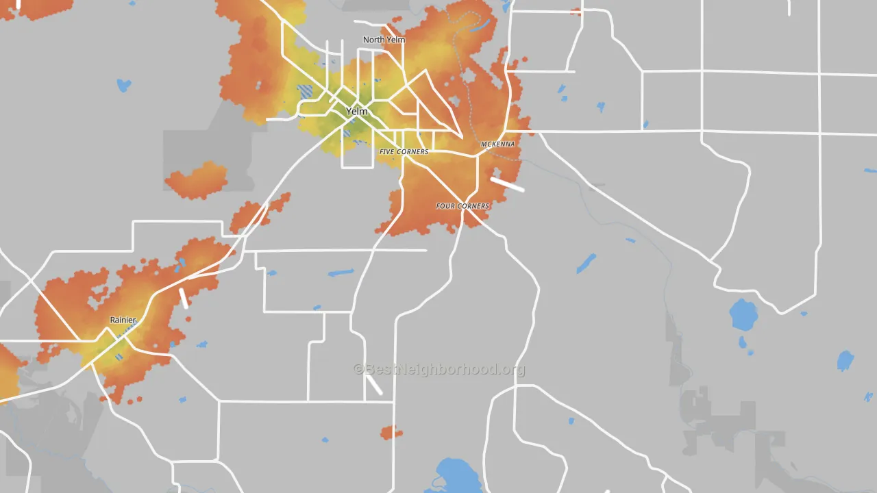 Bike Grade map of 98597, WA