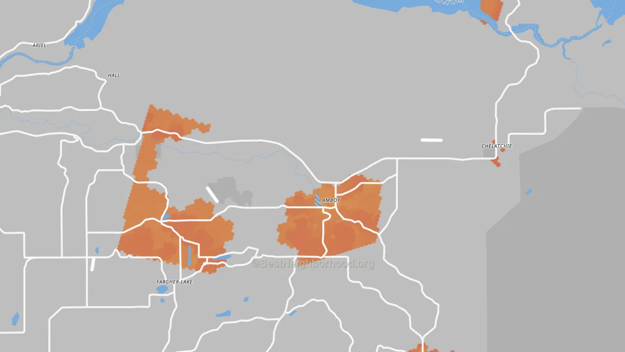 Bike Grade map of 98601, WA