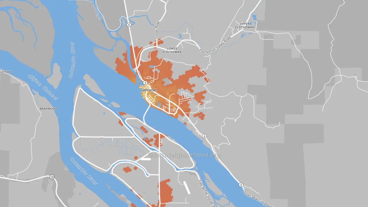 Bike Grade map of 98612, WA