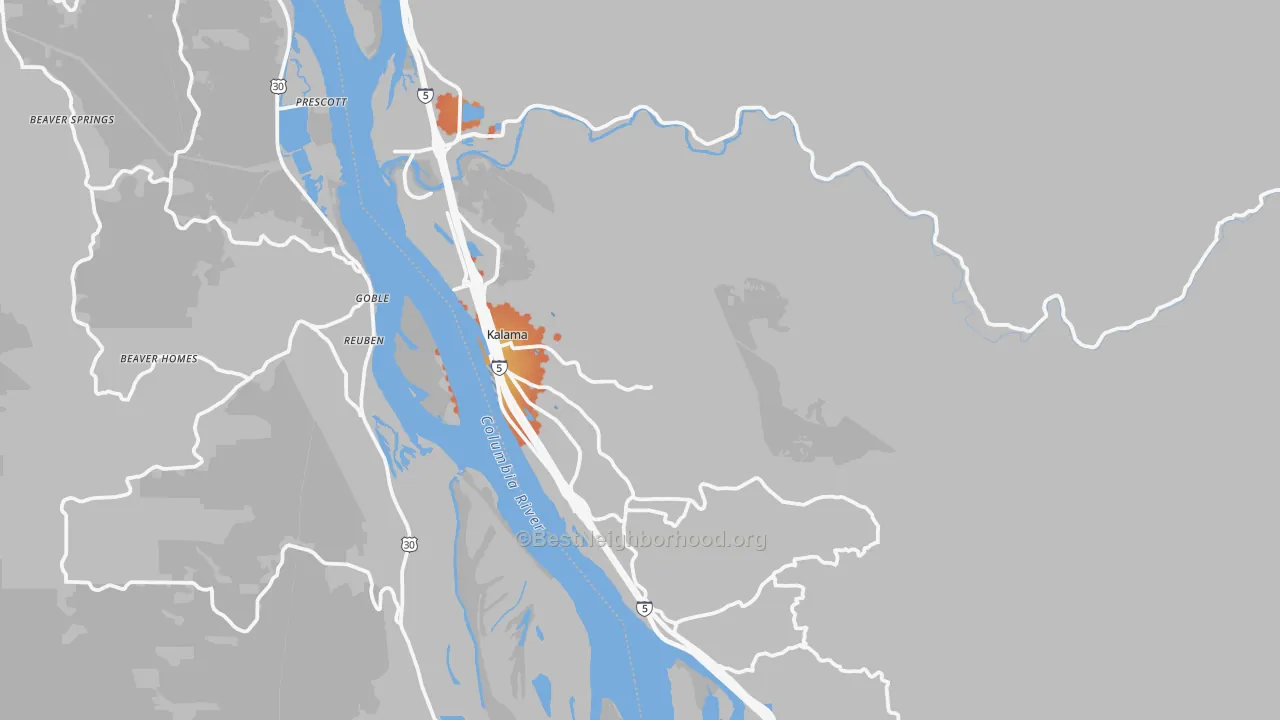 Bike Grade map of 98625, WA