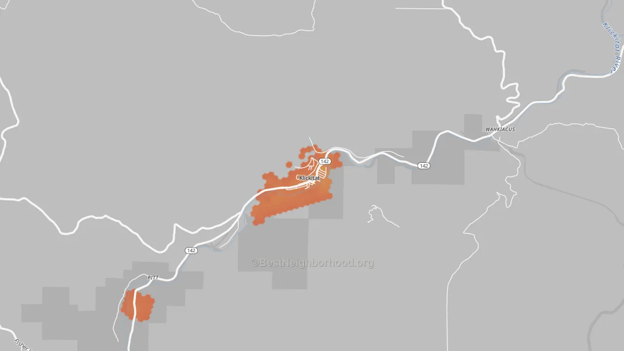 Bike Grade map of 98628, WA