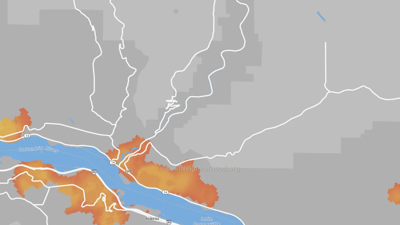 Bike Grade map of 98635, WA