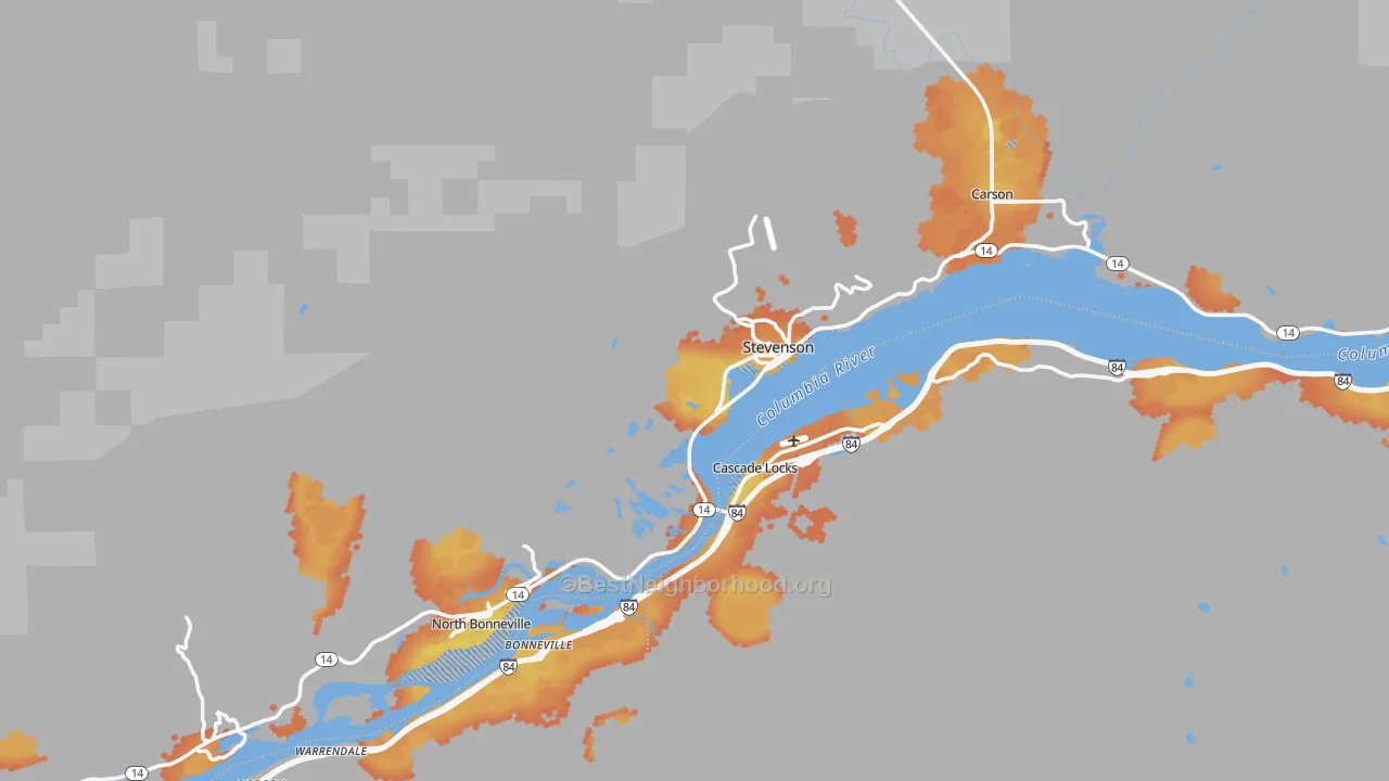Bike Grade map of 98648, WA